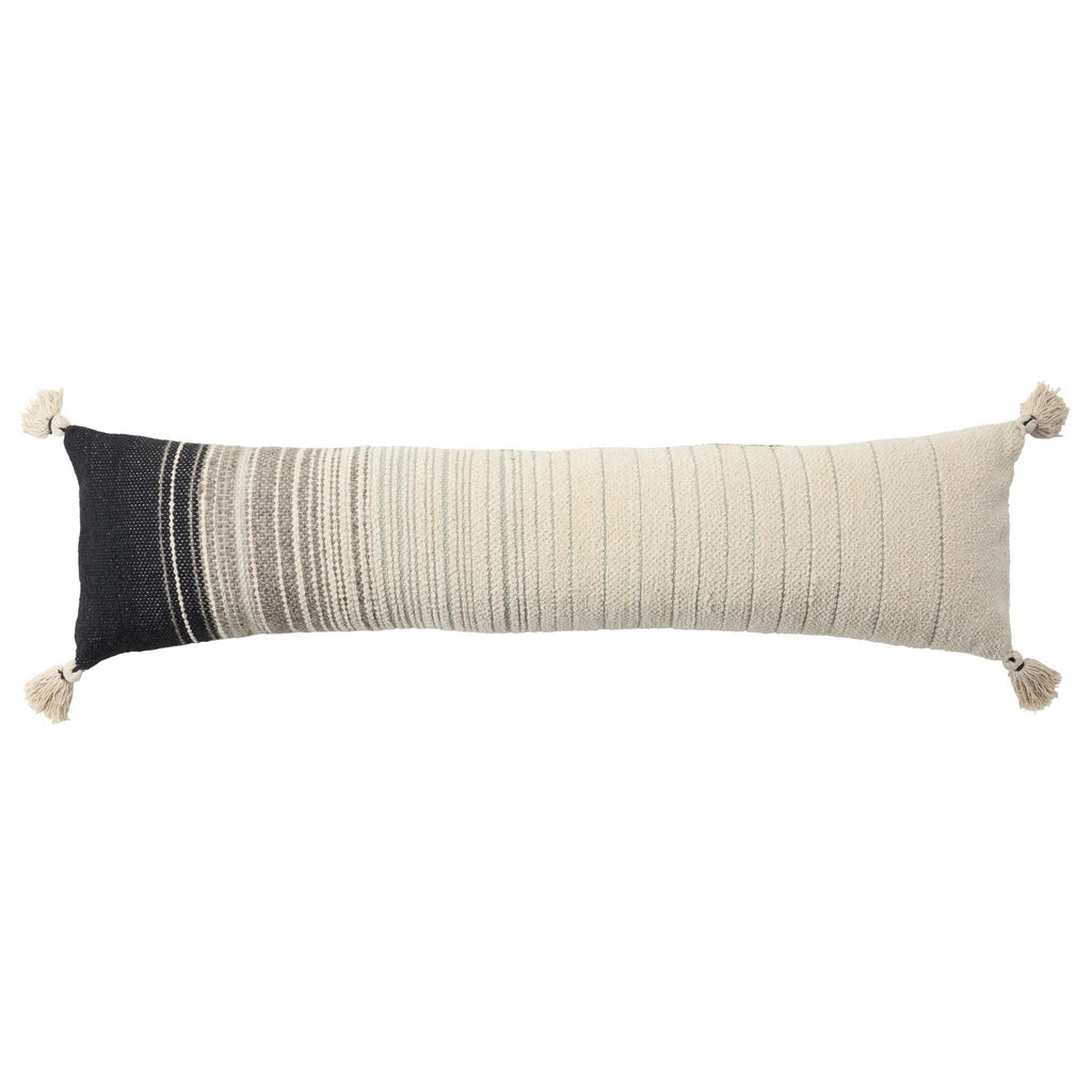 Jaipur Living Mercado Sabir Stripes Cream / Black 12" x 40" Pillow