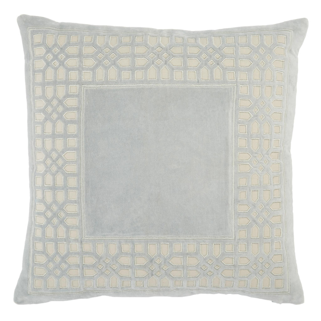 Jaipur Living Azilane Trellis Light Blue/ Cream Pillow Cover (22" Square)