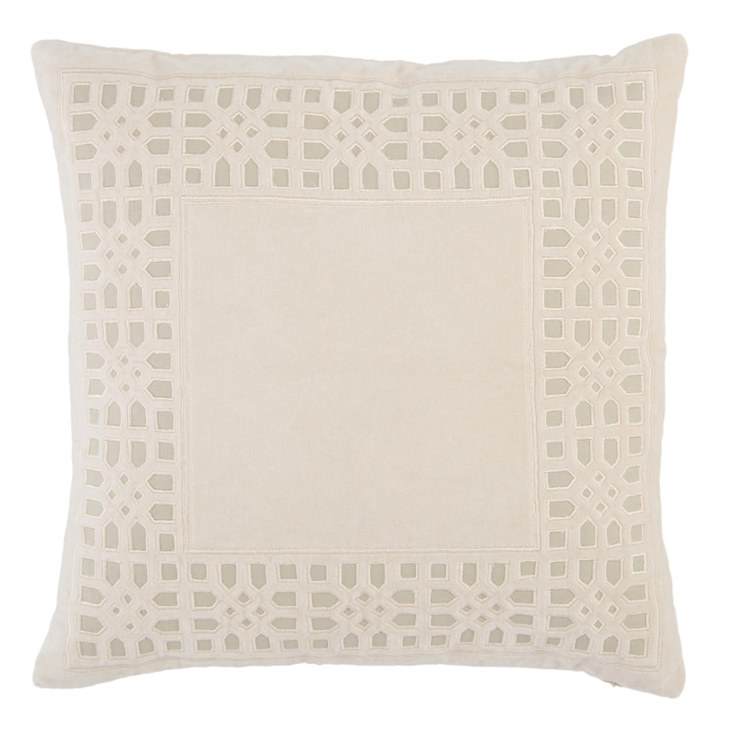Jaipur Living Azilane Trellis Beige/ Light Gray Pillow Cover (22" Square)