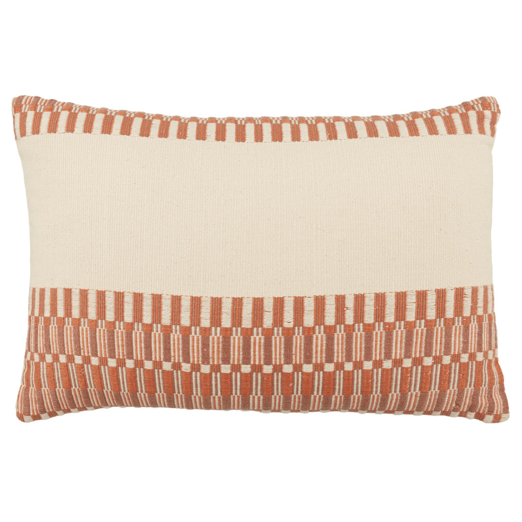 Jaipur Living Letsami Tribal Terracotta/ Ivory Pillow Cover (13"X21" Lumbar)