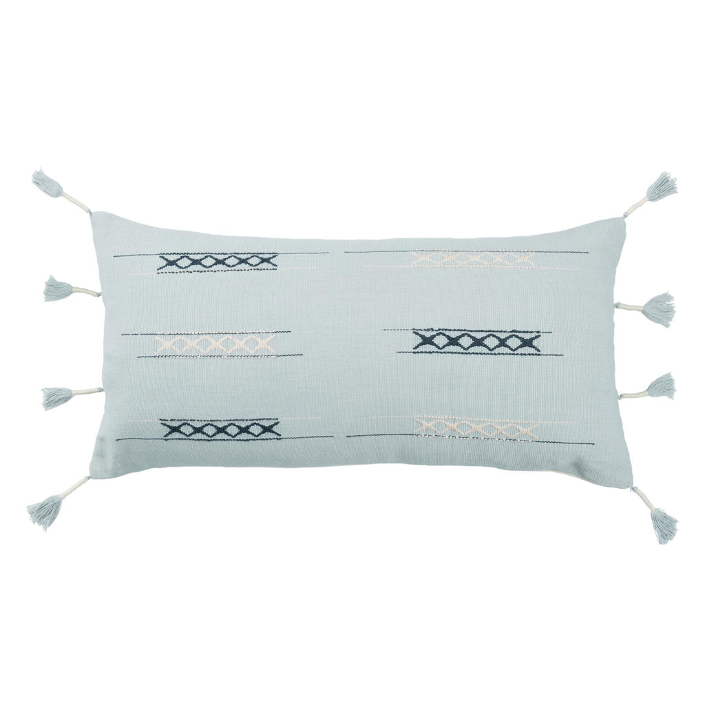 Jaipur Living Nagaland Pillow Seloupe Tribal Light Blue / Cream 13" x 21" Pillow