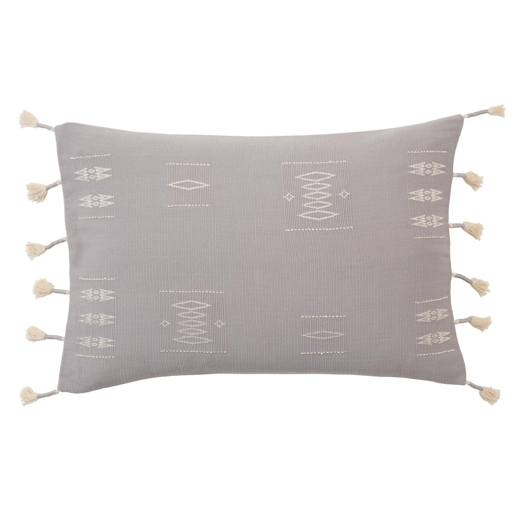 Jaipur Living Nagaland Pillow Khuza Tribal Light Gray / Cream 16" x 24" Pillow