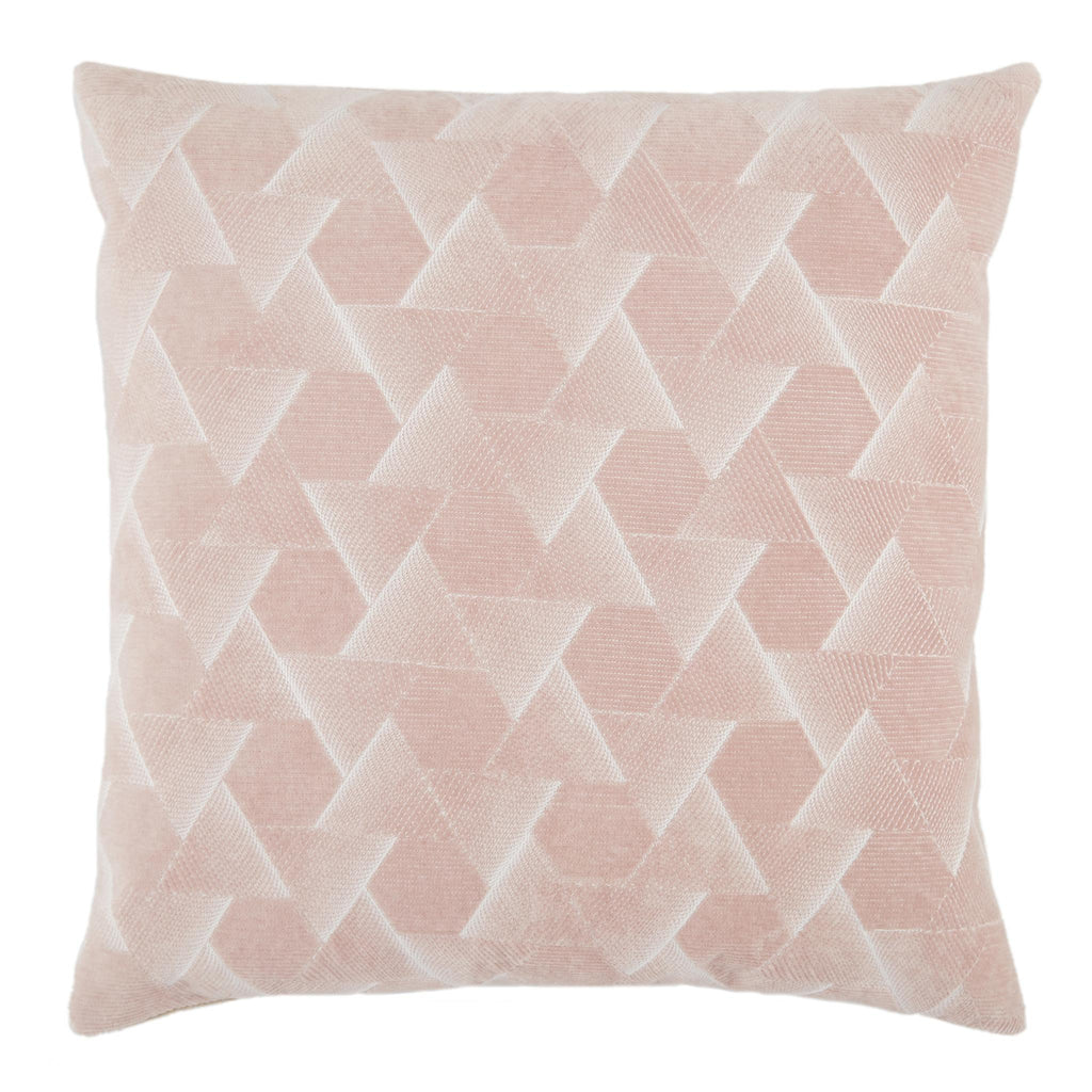 Jaipur Living Jacques Geometric Blush/ Silver Pillow Cover (22" Square)