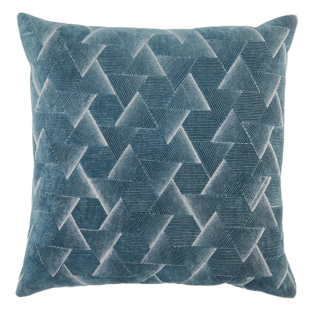 Jaipur Living Nouveau Jacques Geometric Blue / Silver 22" x 22" Pillow