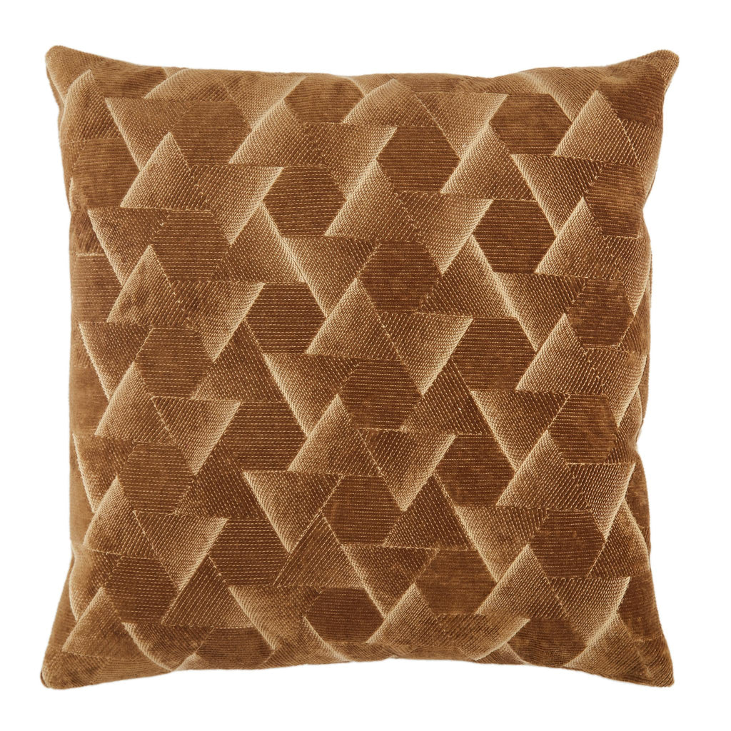 Jaipur Living Jacques Geometric Brown/ Silver Pillow Cover (22" Square)