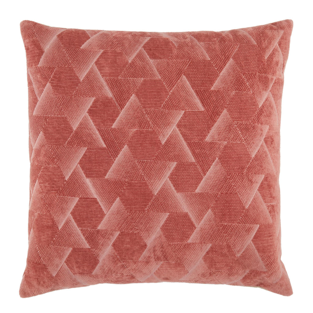 Jaipur Living Jacques Geometric Dark Pink/ Silver Pillow Cover (22" Square)