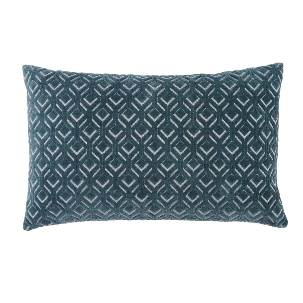 Jaipur Living Nouveau Colinet Trellis Blue / Silver 13" x 21" Pillow