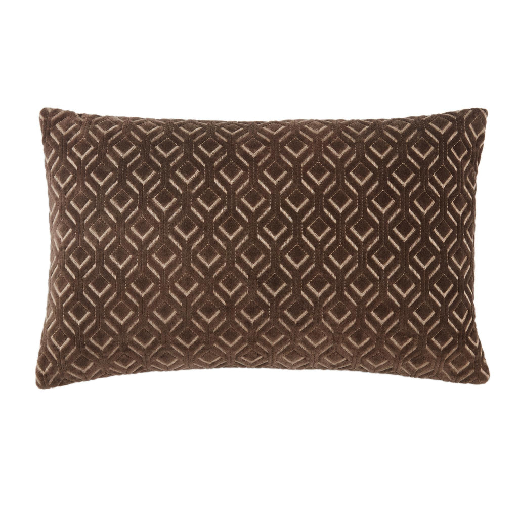 Jaipur Living Colinet Trellis Dark Taupe/ Silver Pillow Cover (13"X21" Lumbar)