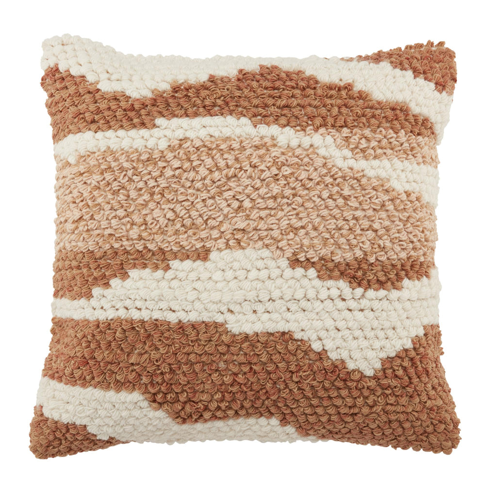 Jaipur Living Hasani Indoor/ Outdoor Abstract Tan/ White Pillow Cover (22" Square)