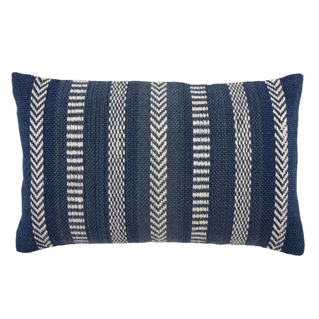 Jaipur Living Pampas Papyrus Stripes Blue / Ivory 13" x 21" Pillow