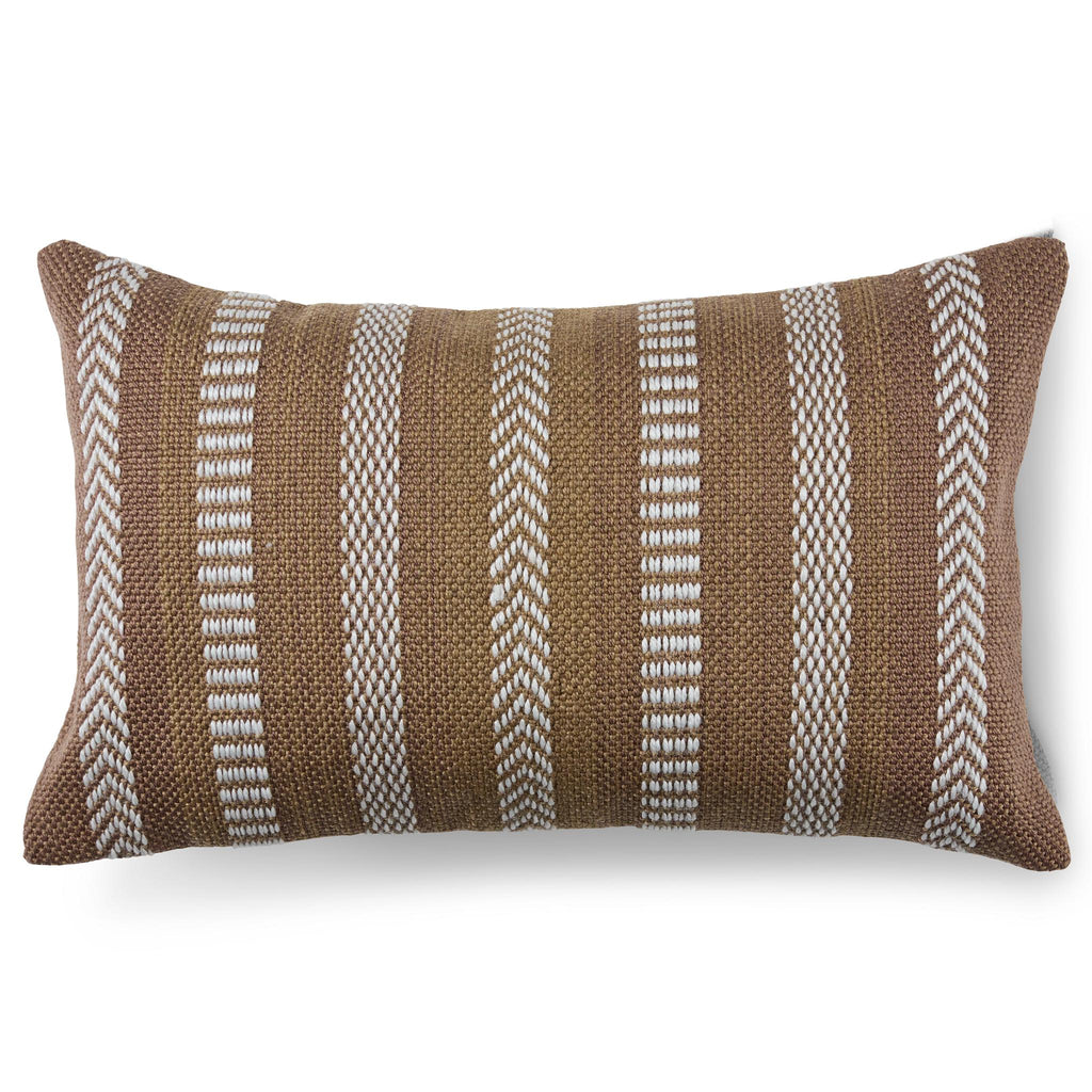 Vibe By Jaipur Living Papyrus Indoor/ Outdoor Striped Tan/ Ivory Pillow Cover (13"X21" Lumbar)