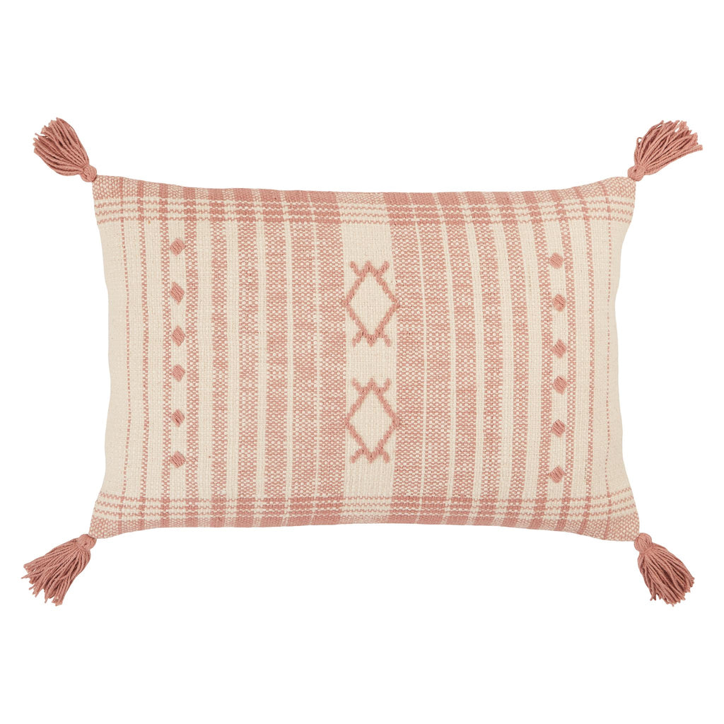 Vibe By Jaipur Living Razili Tribal Pink/ Cream Pillow Cover (16"X24" Lumbar)
