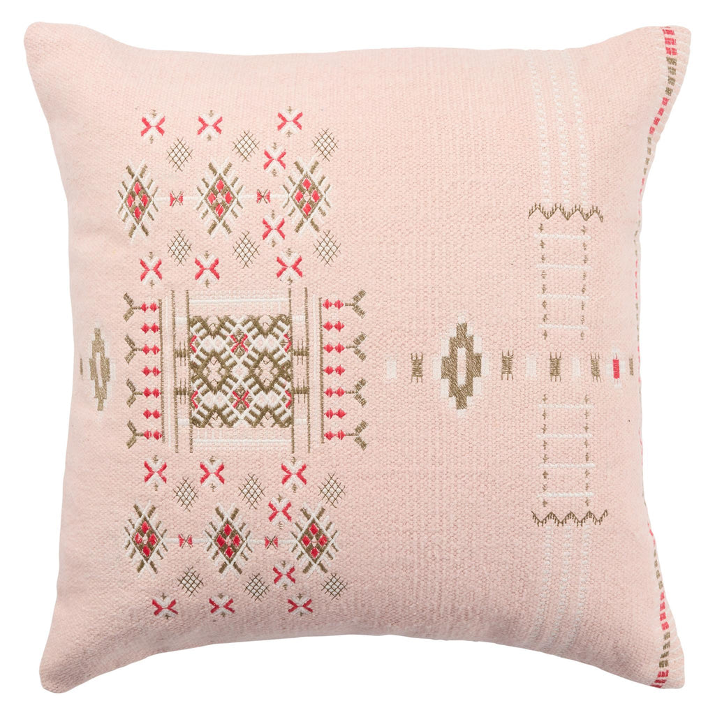 Jaipur Living Puebla Maram Tribal Blush / Brown 22" x 22" Pillow