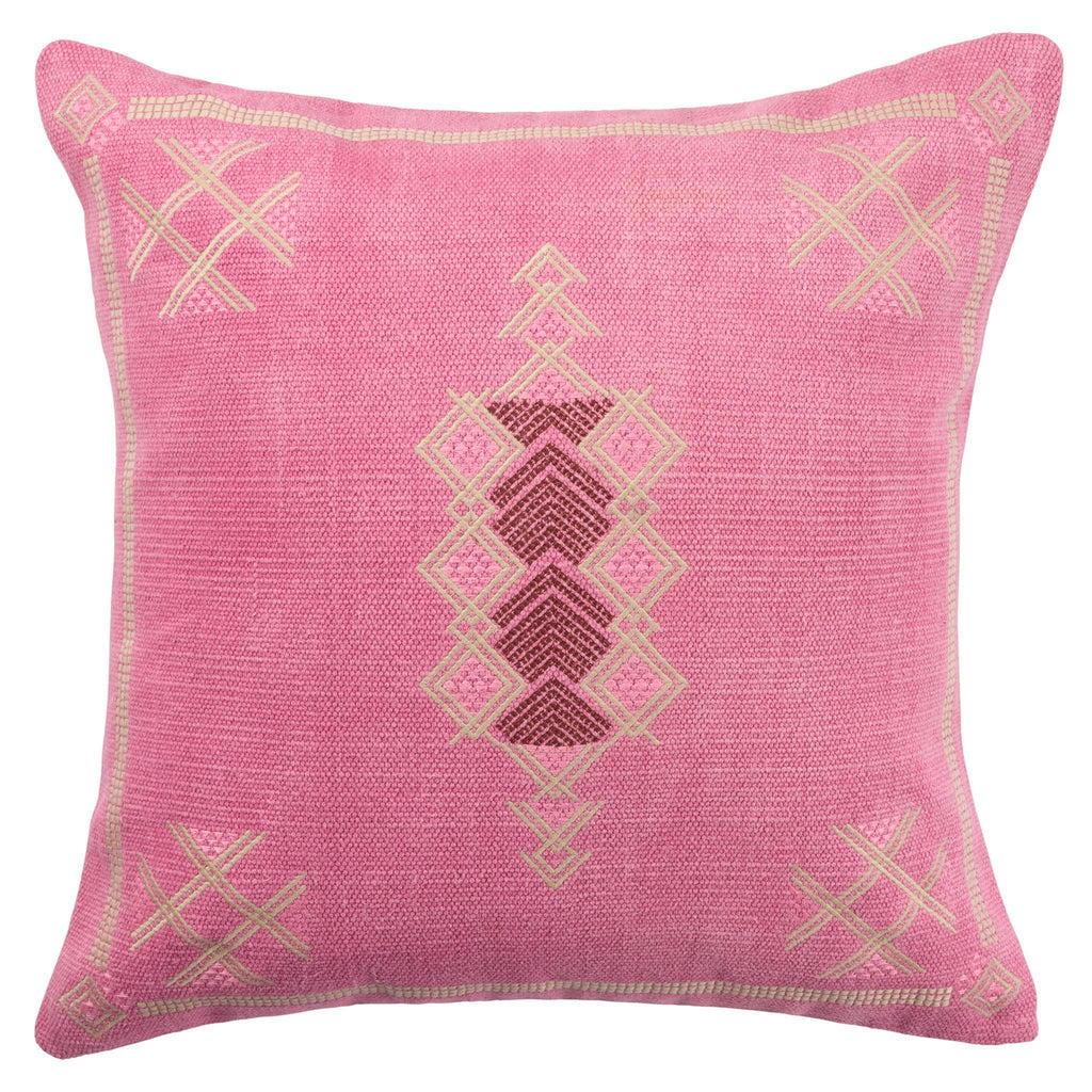 Jaipur Living Puebla Shazi Tribal Pink / Tan 24" x 24" Pillow