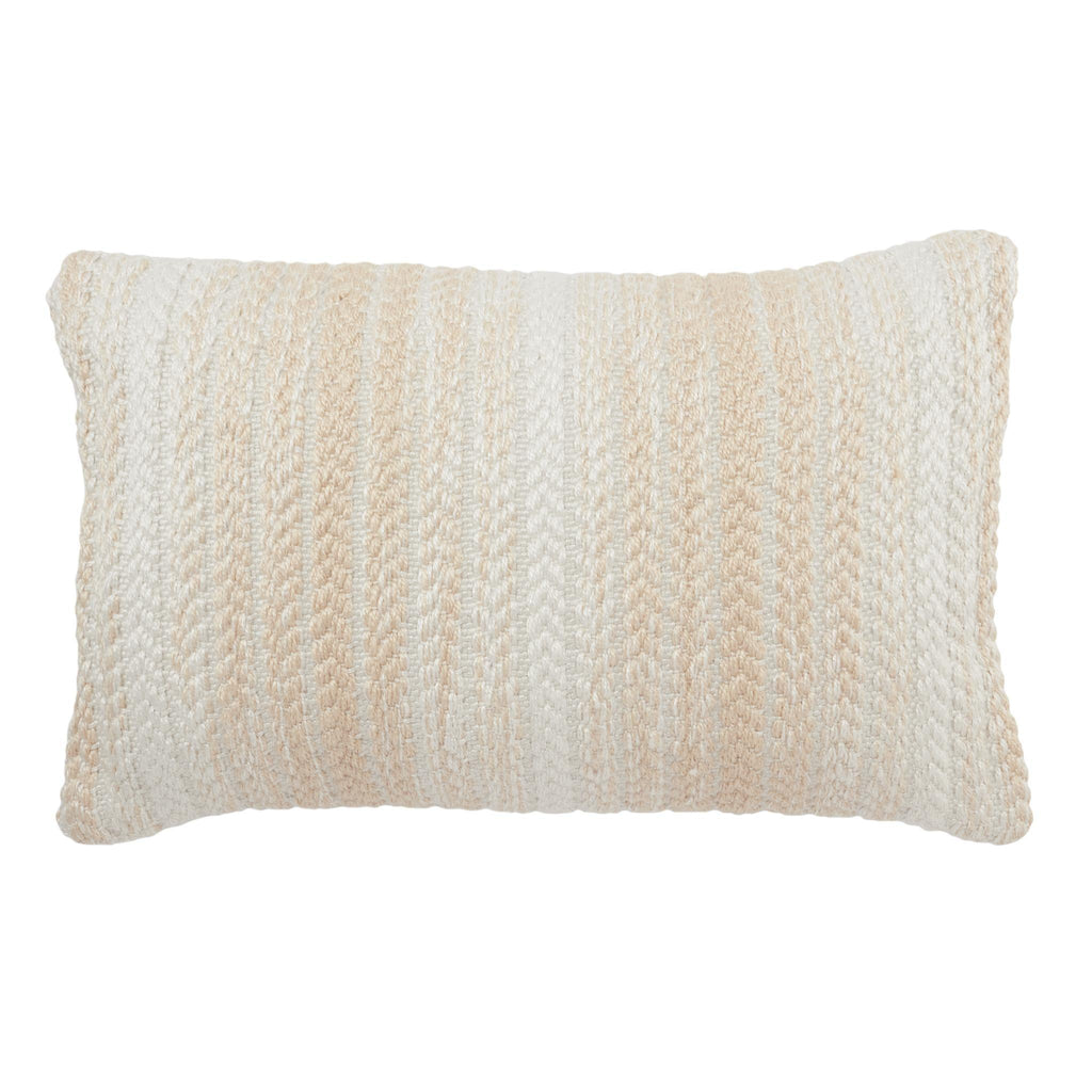 Jaipur Living Reed Austrel Ombre Cream / White 13" x 21" Pillow