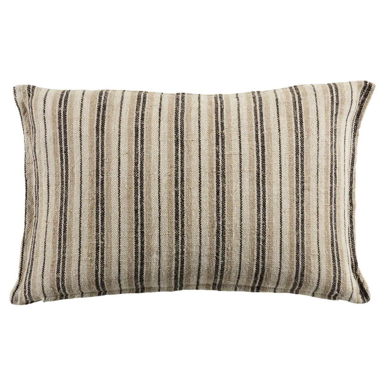 Jaipur Living Tanzy Lucien Stripes Dark Brown / Cream 13" x 21" Pillow
