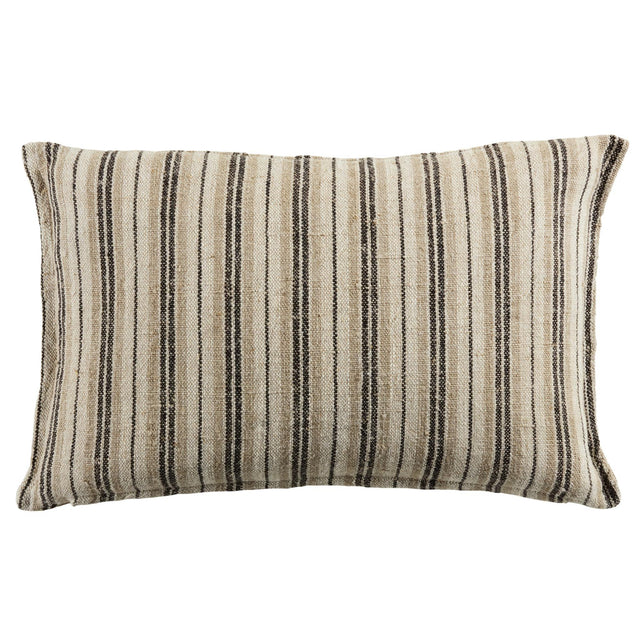 Jaipur Living Tanzy Lucien Stripes Dark Brown / Cream 13" x 21" Pillow
