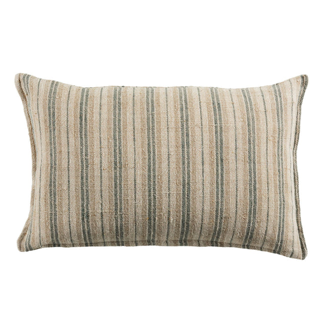 Jaipur Living Tanzy Lucien Stripes Cream / Mint 13" x 21" Pillow