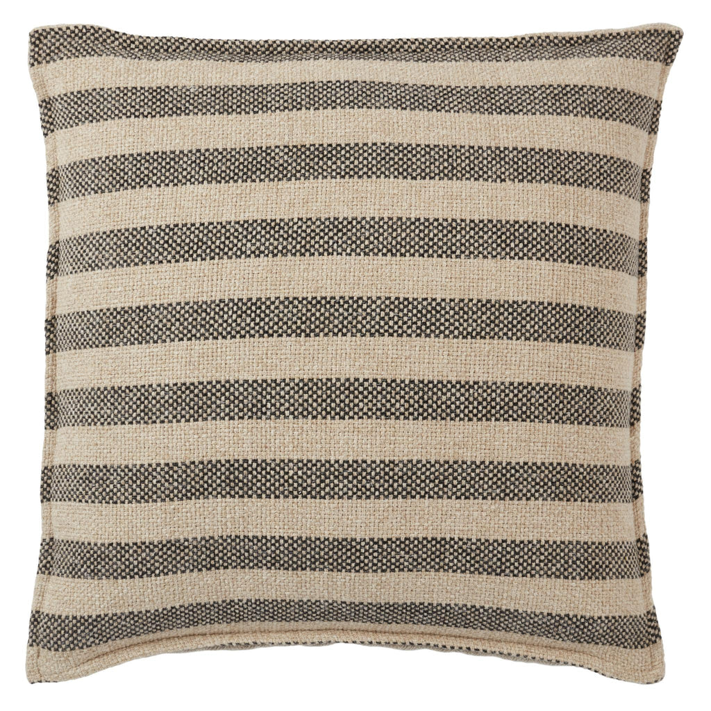 Jaipur Living Tanzy Brom Stripes Beige / Black 22" x 22" Pillow