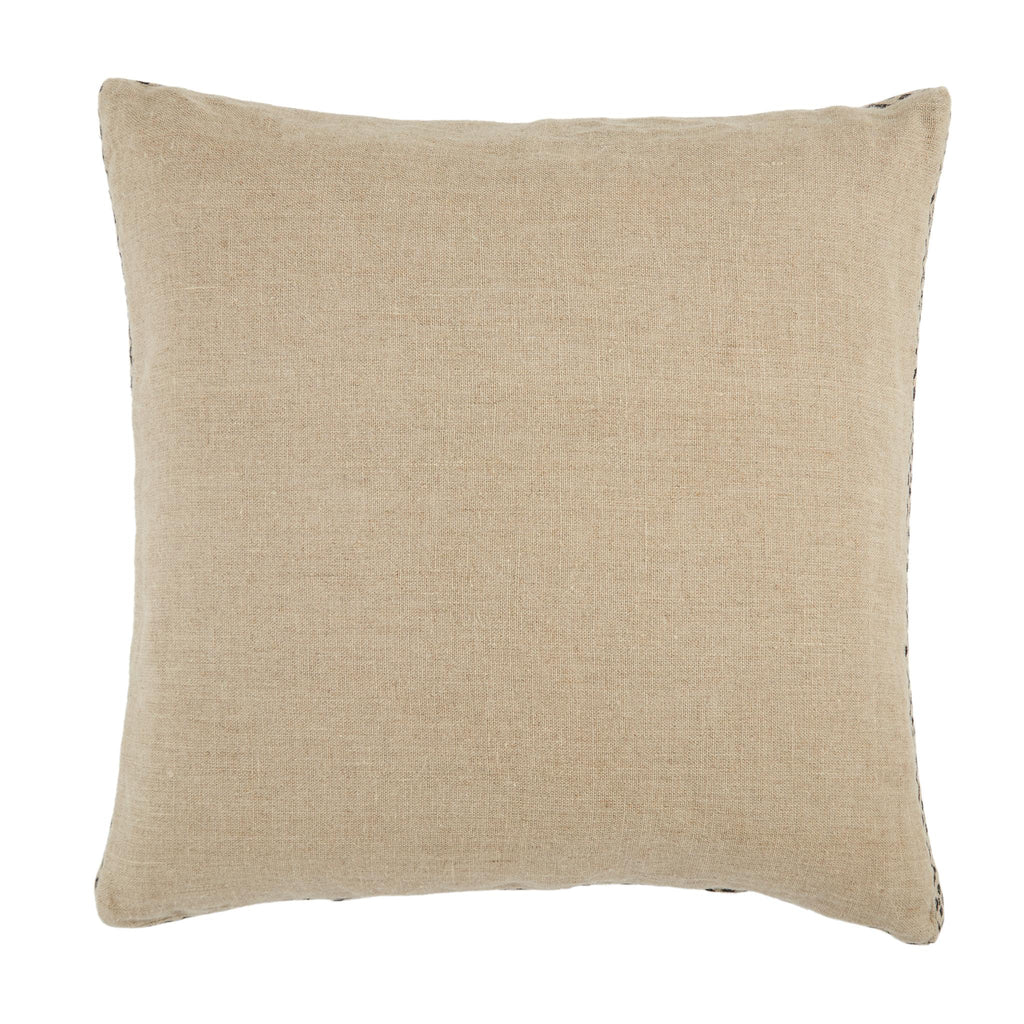 Jaipur Living Seti Bordered Beige/ Dark Gray Pillow Cover (24" Square)
