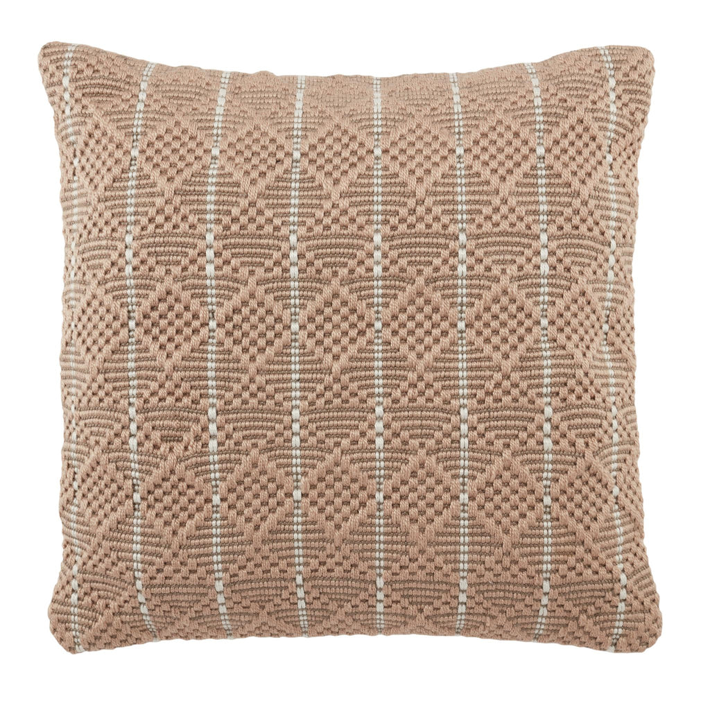 Vibe By Jaipur Living Lindy Indoor/ Outdoor Geometric Tan/ Ivory Pillow Cover (22" Square)
