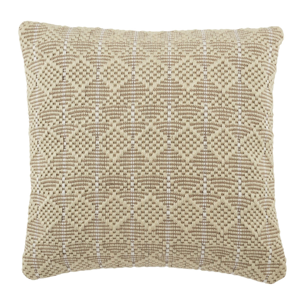 Vibe By Jaipur Living Lindy Indoor/ Outdoor Geometric Light Green/ Ivory Pillow Cover (22" Square)
