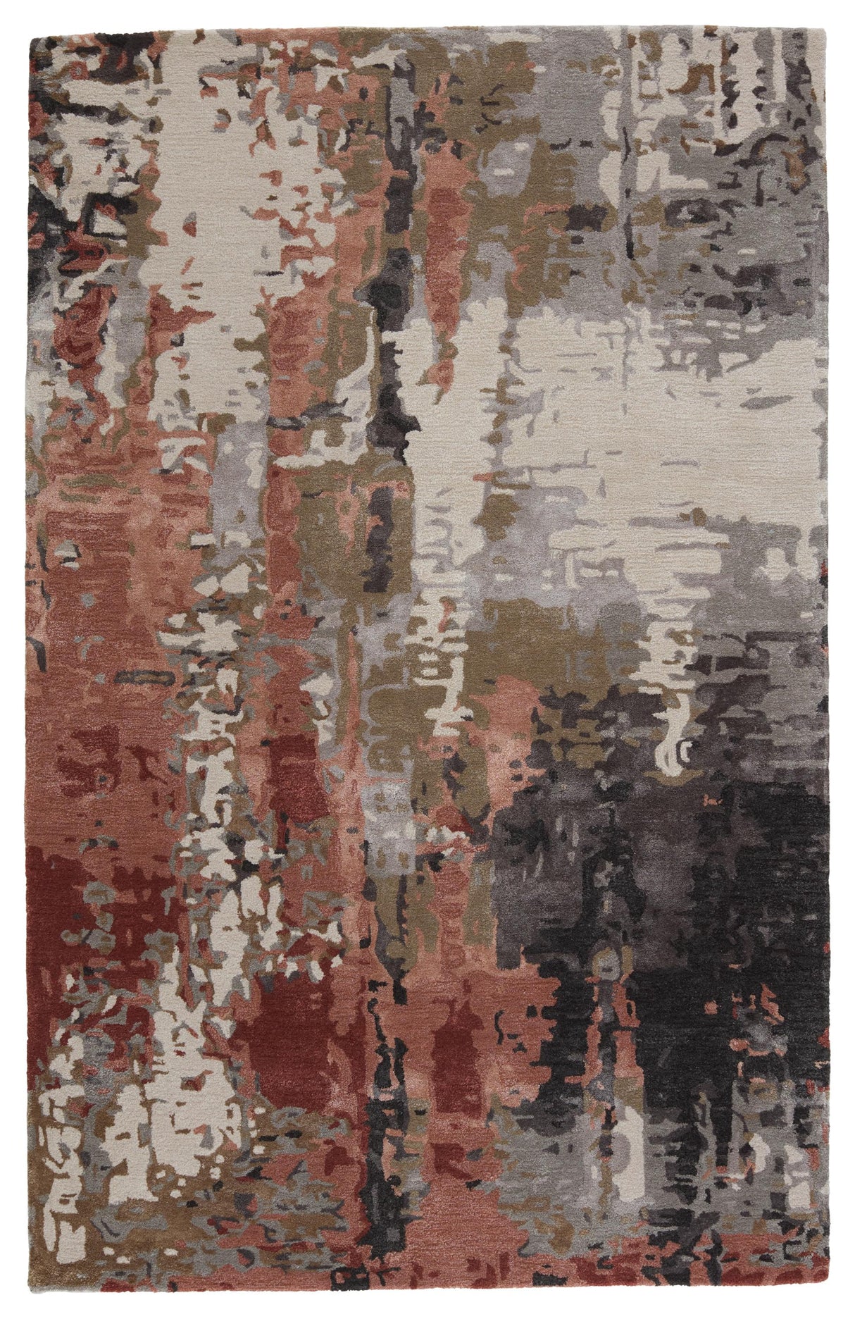 Jaipur Living Matcha Handmade Abstract Gray/ Red Area Rug (8'X11')