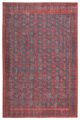 Jaipur Living Harman Kalinar Damask Dark Red / Blue 7'6" x 10' Rug
