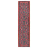 Jaipur Living Harman Kalinar Damask Dark Red / Blue 2'6" x 10' Rug