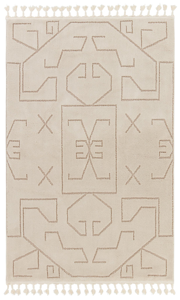 Jaipur Living Jaida Cree Geometric Ivory / Beige 5' x 7' Rug