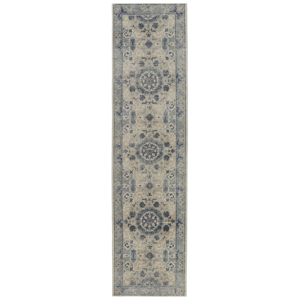 Jaipur Living Modify Hand-Knotted Medallion Blue/ Light Gray Runner Rug (3'X12')