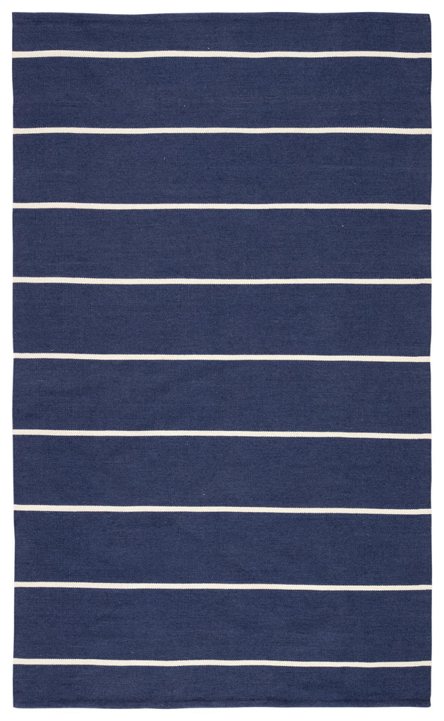 Jaipur Living Lanai Corbina Stripes Dark Blue / Ivory 5' x 8' Rug