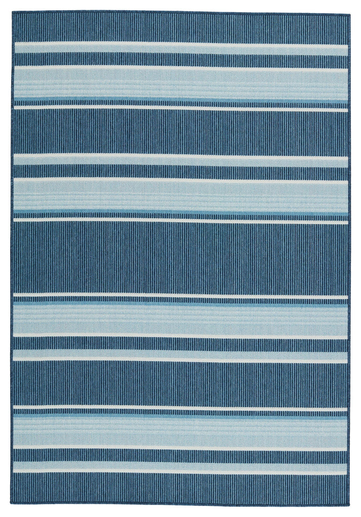 Jaipur Living Mahaba Devato Stripes Blue / Cream 2'6" x 8' Rug