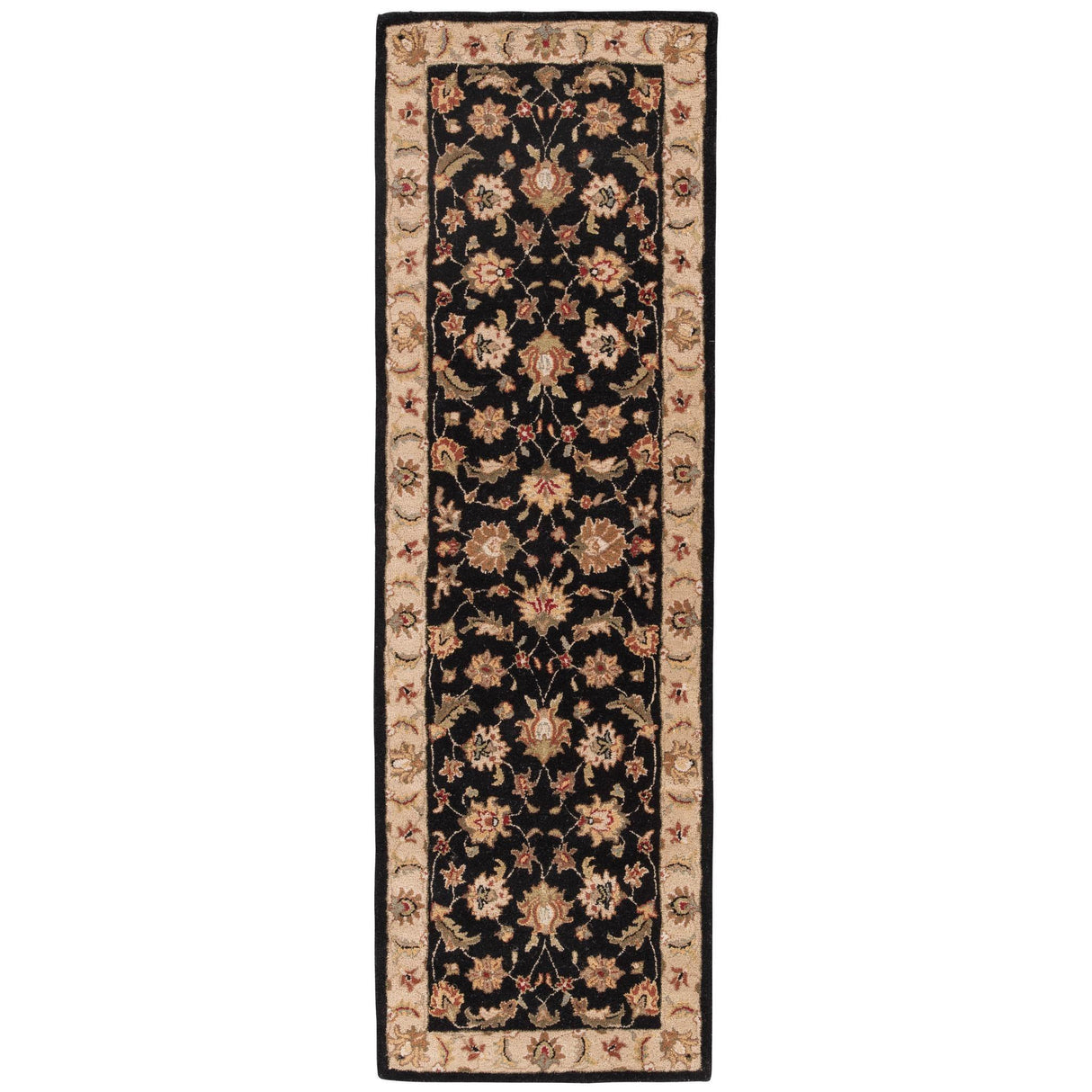 Jaipur Living Mythos Selene Floral Black / Beige 2'6" x 6' Rug
