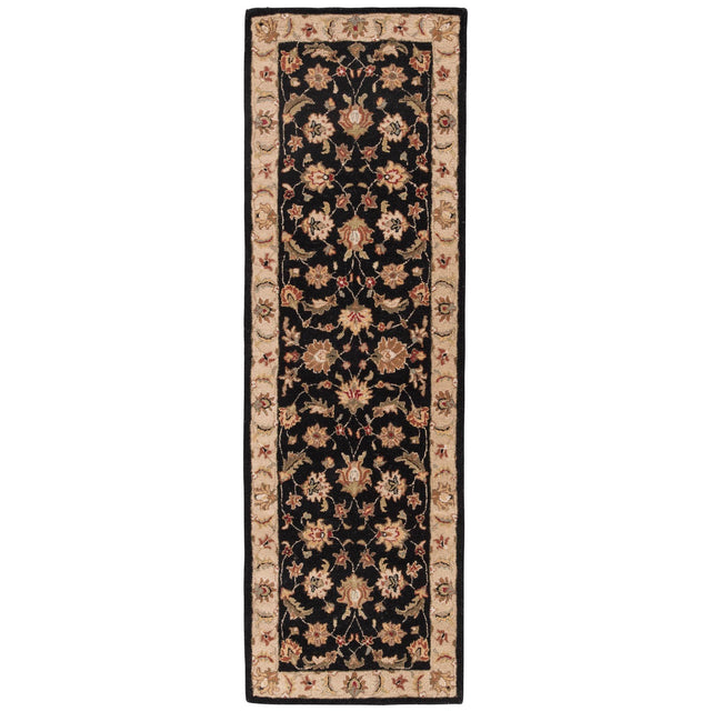 Jaipur Living Mythos Selene Floral Black / Beige 2'6" x 6' Rug