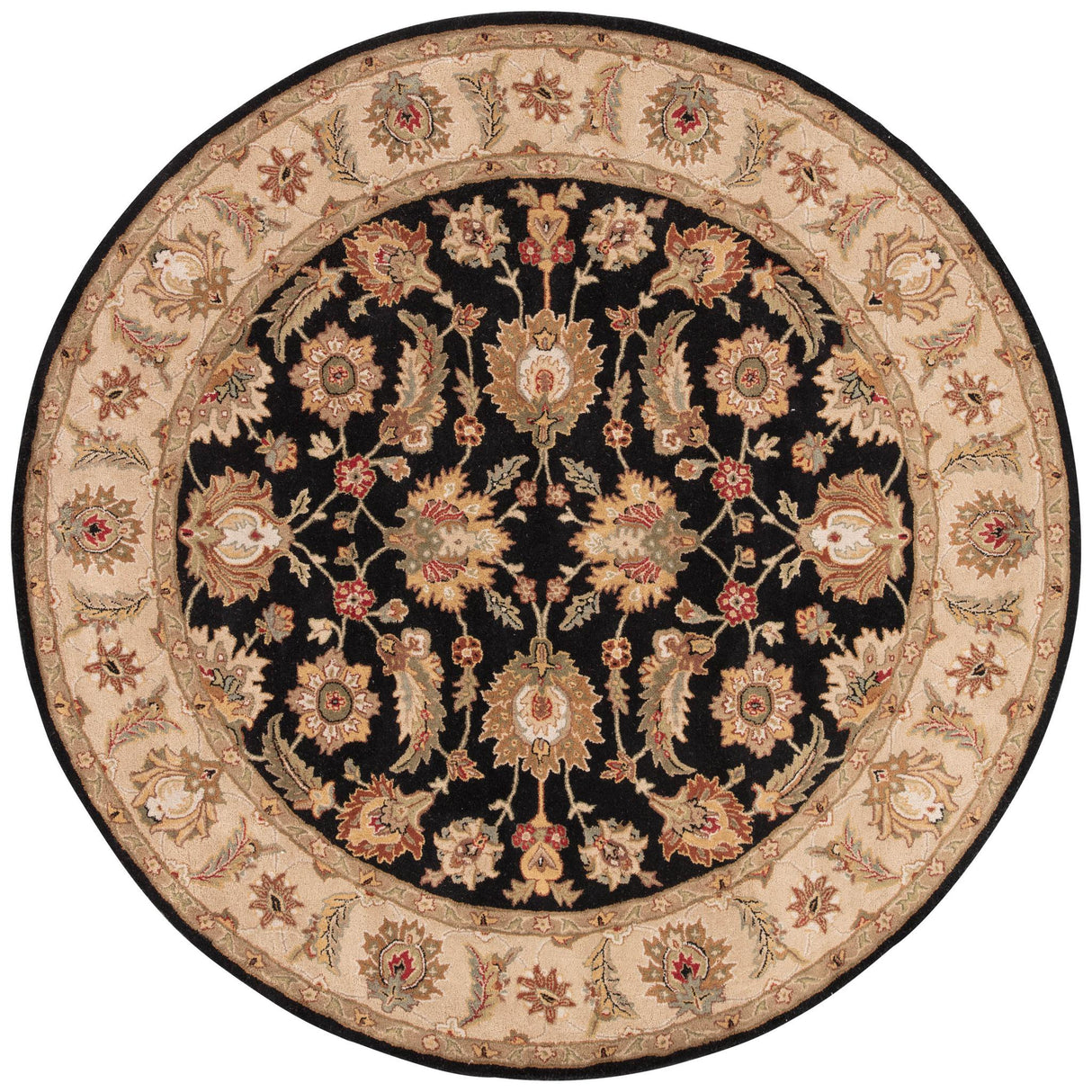 Jaipur Living Selene Handmade Floral Black/ Beige Round Area Rug (8' Rnd)