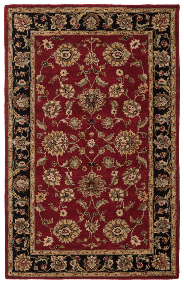 Jaipur Living Mythos Anthea Floral Red / Black 2' x 3' Rug