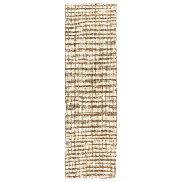 Jaipur Living Naturals Lucia Mayen Solid White / Tan 2'6" x 9' Rug