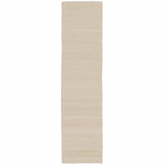 Jaipur Living Naturals Tobago Hutton Solid White 2'6" x 8' Rug