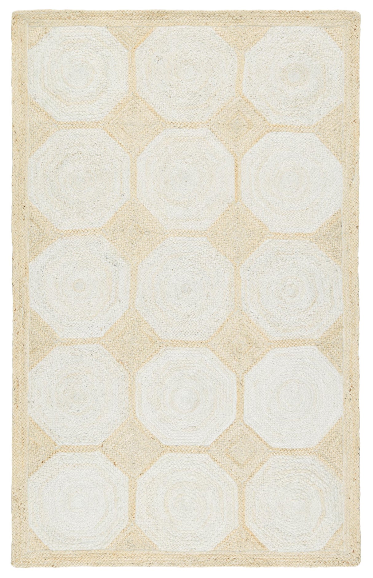 Jaipur Living Fiorita Natural Geometric Light Beige/ White Area Rug (8'X10')