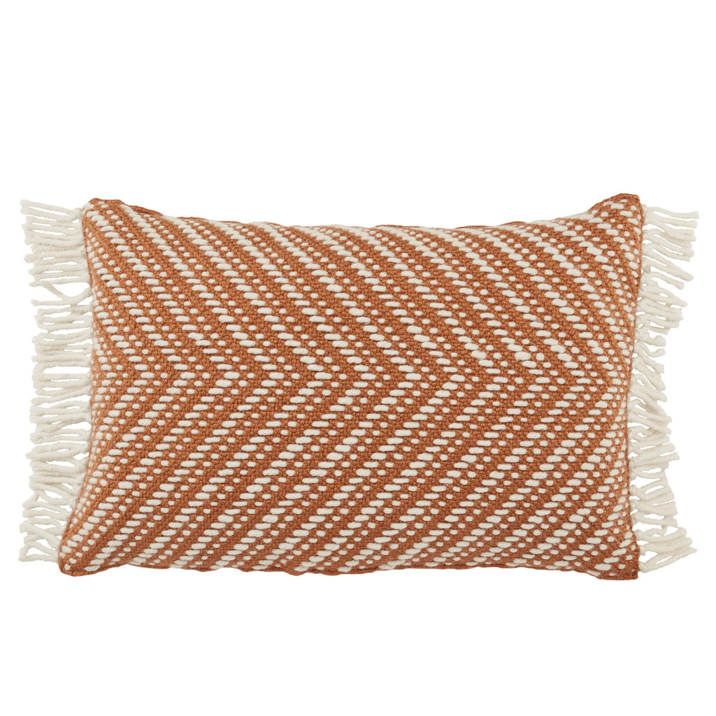 Jaipur Living Odessa Indoor/ Outdoor Chevron Terracotta/ Ivory Pillow Cover (16"X24" Lumbar)