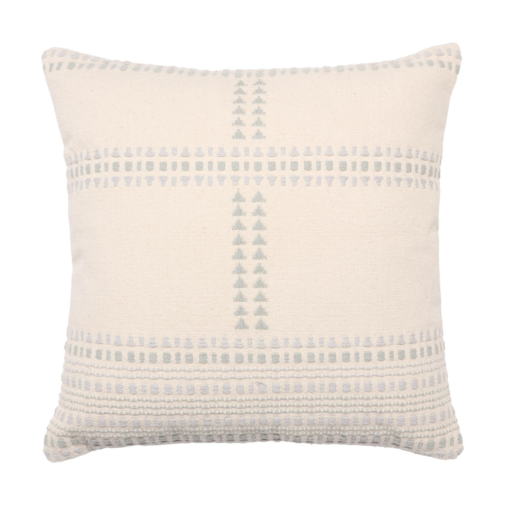 Jaipur Living Sancha Aryn Stripes Cream / Light Blue 22" x 22" Pillow