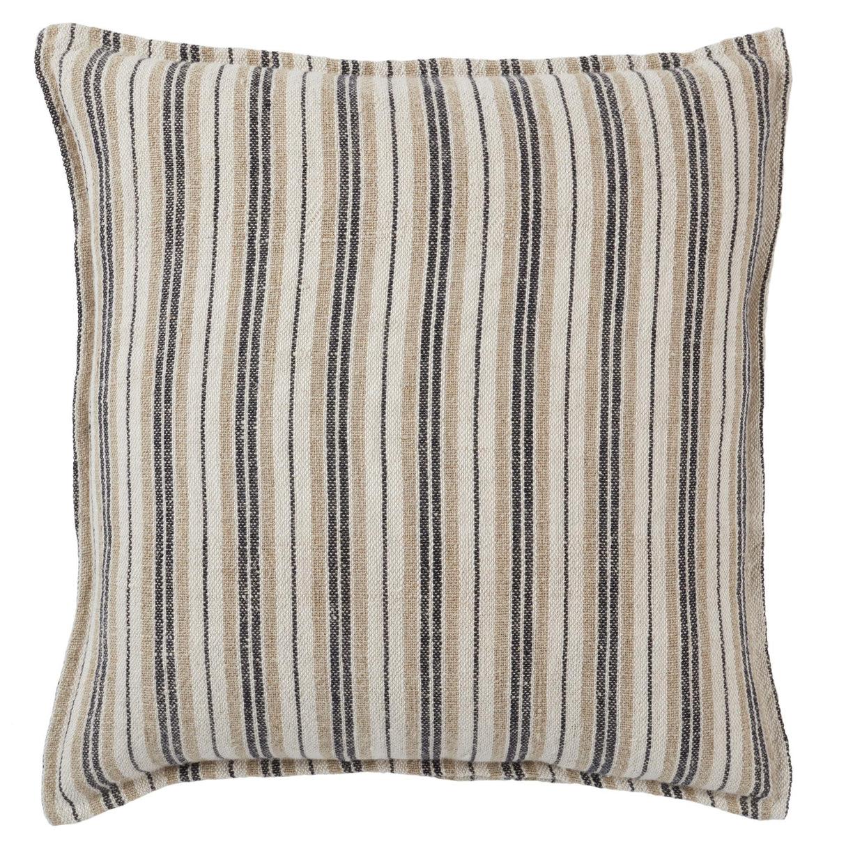 Jaipur Living Tanzy Lucien Stripes Dark Brown / Cream 20" x 20" Pillow