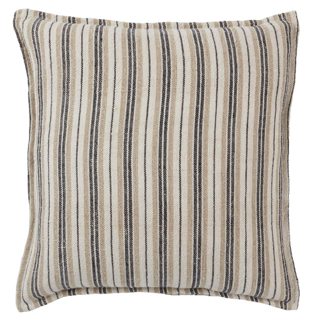 Jaipur Living Tanzy Lucien Stripes Dark Brown / Cream 20" x 20" Pillow