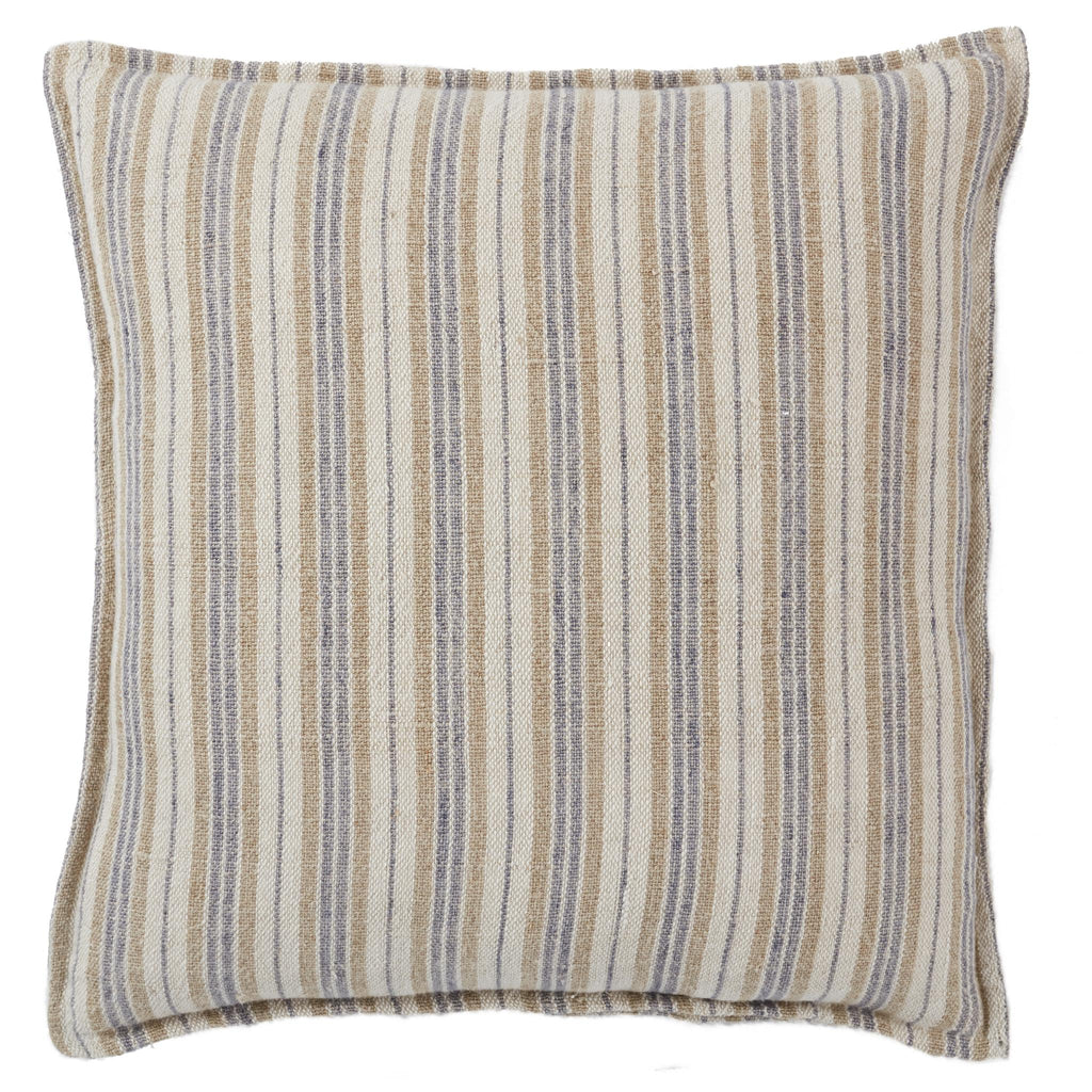 Jaipur Living Lucien Striped Cream/ Gray Down Pillow (20" Square)