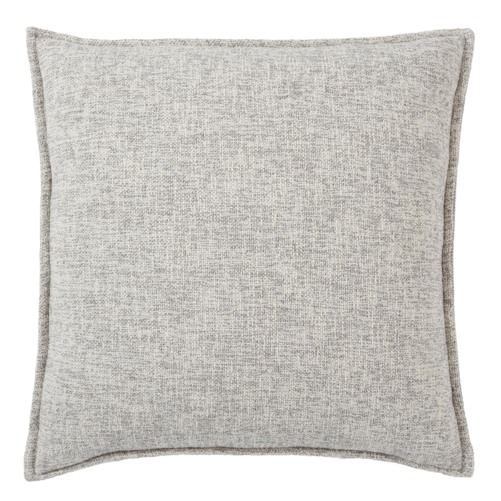 Jaipur Living Lochlan Solid Cream/ Silver Down Pillow (22" Square)