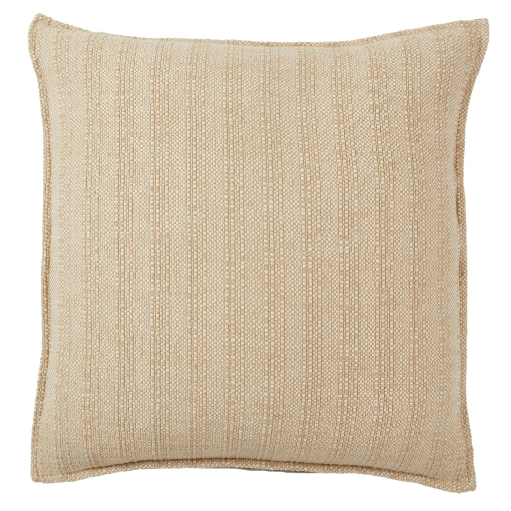 Jaipur Living Ove Striped Light Brown Down Pillow (22" Square)