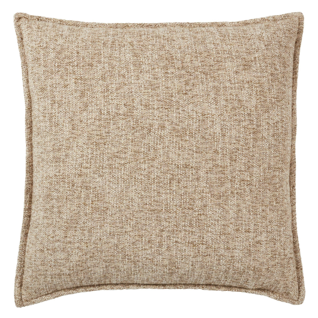 Jaipur Living Enya Solid Brown/ Cream Down Pillow (22" Square)