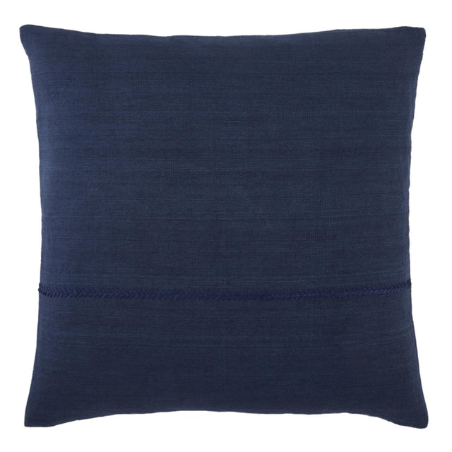 Jaipur Living Taiga Ortiz Solid Dark Blue 22" x 22" Pillow