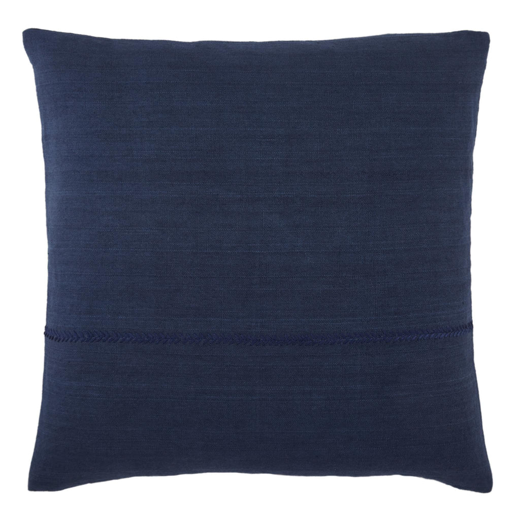Jaipur Living Taiga Ortiz Solid Dark Blue 22" x 22" Pillow